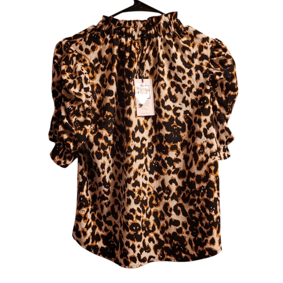 THML Leopard Print Top, New with Tags, Size Large - Picture 2 of 5